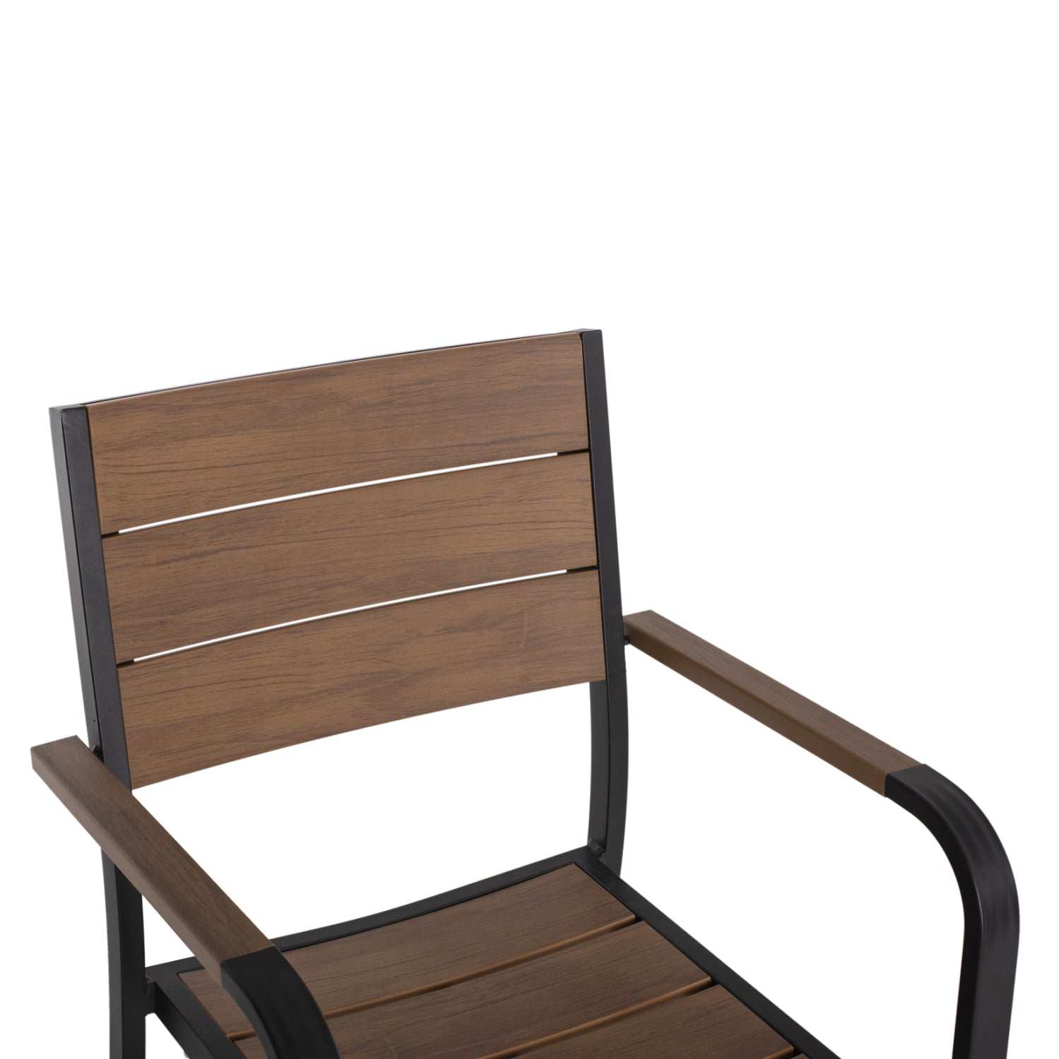 ARMCHAIR ALUMINUM SAGA HM5127.03 BLACK WITH POLYWOOD SEAT AND BACKREST 56x55x85,5Hcm.