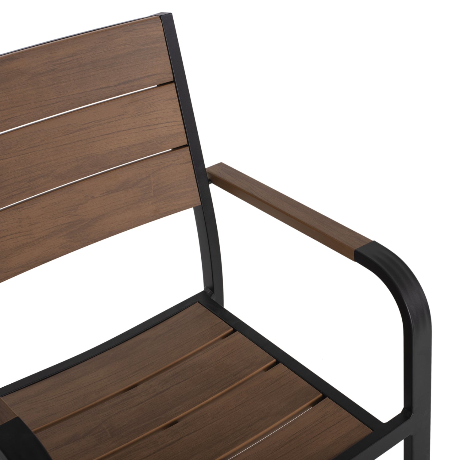 ARMCHAIR ALUMINUM SAGA HM5127.03 BLACK WITH POLYWOOD SEAT AND BACKREST 56x55x85,5Hcm.