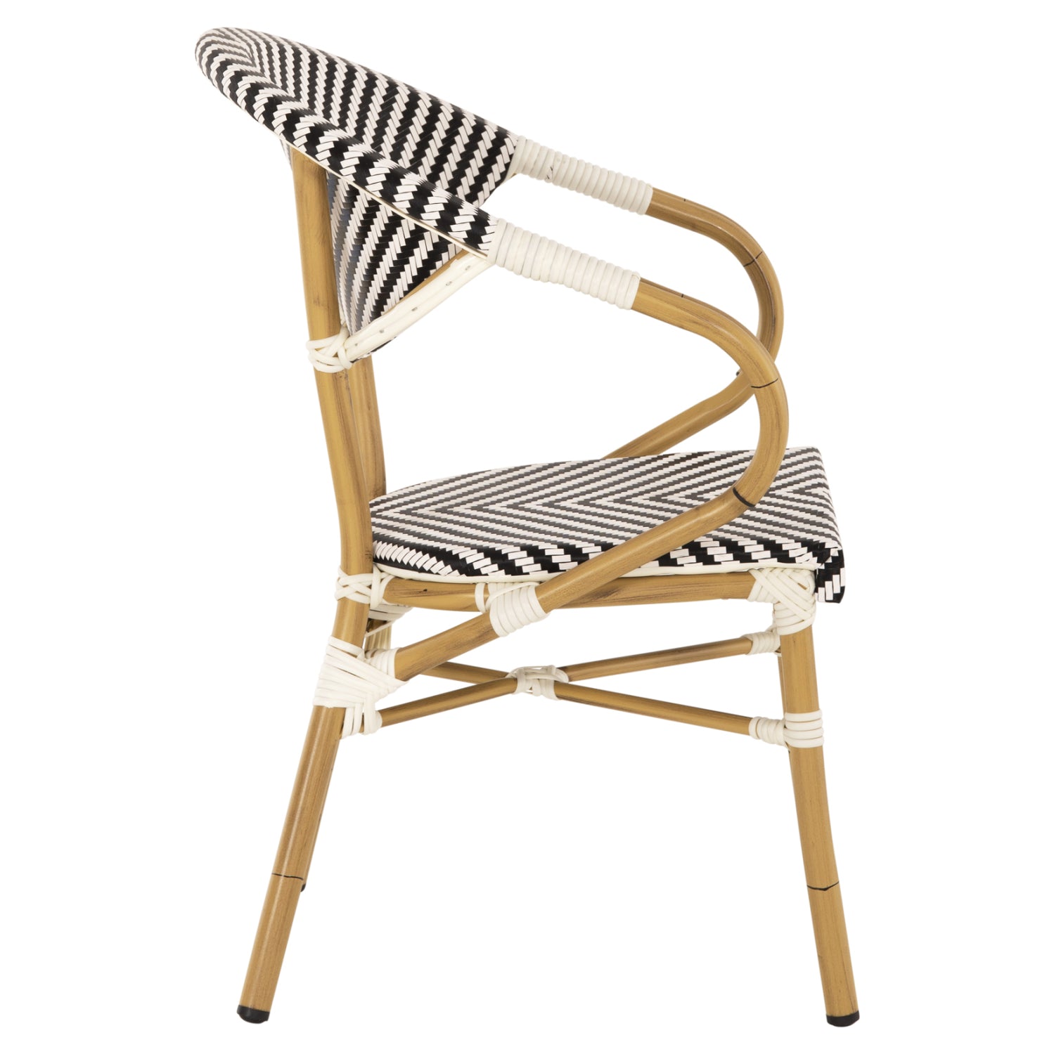 ARMCHAIR ALUMINUM HM5861.01 BAMBOO LOOK BLACK-WHITE
