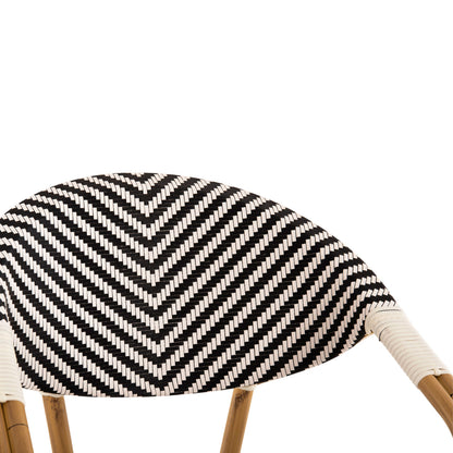 ARMCHAIR ALUMINUM HM5861.01 BAMBOO LOOK BLACK-WHITE