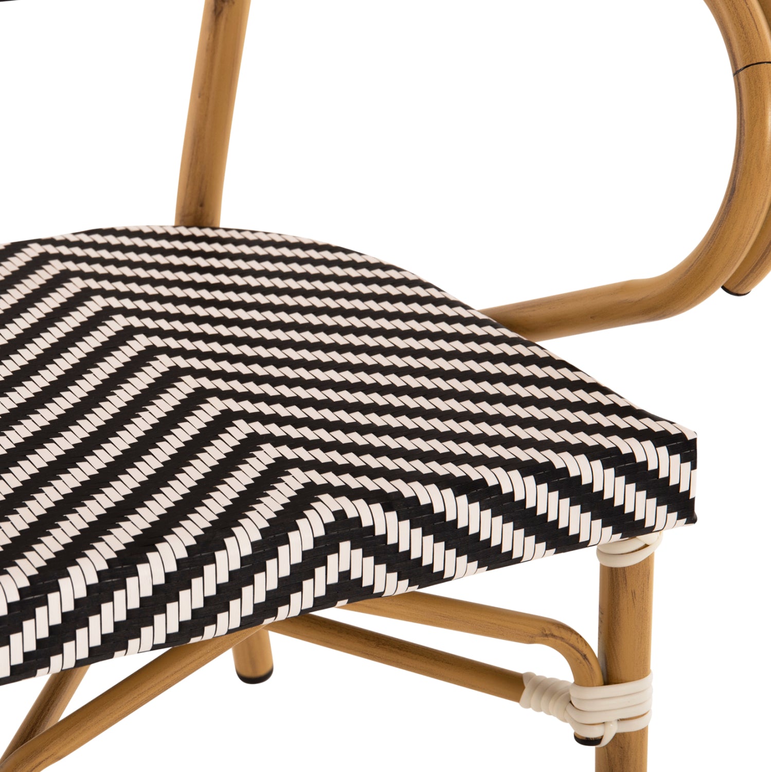 ARMCHAIR ALUMINUM HM5861.01 BAMBOO LOOK BLACK-WHITE