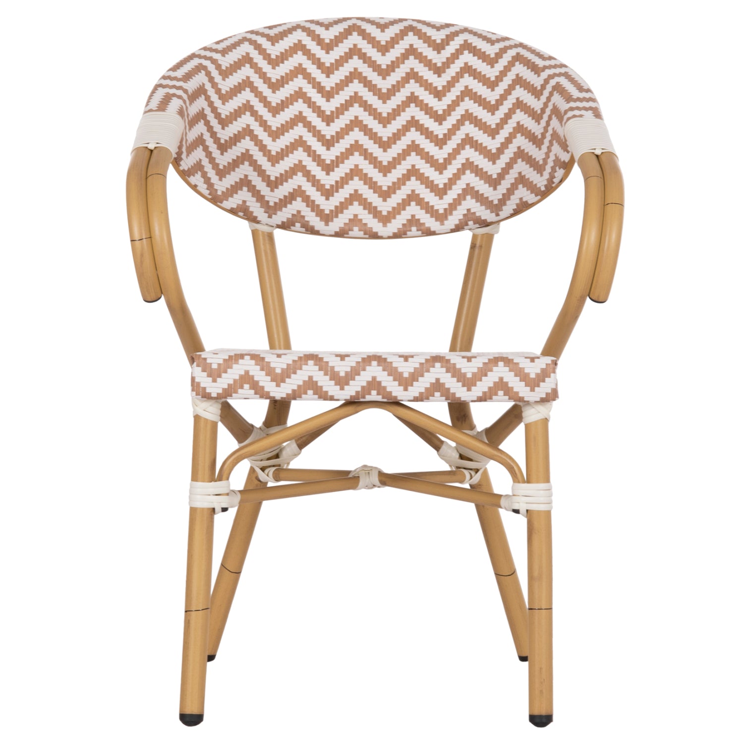 ARMCHAIR ALUMINUM HM5861.03 BAMBOO LOOK BROWN-WHITE56.58.5x58x82Η cm.