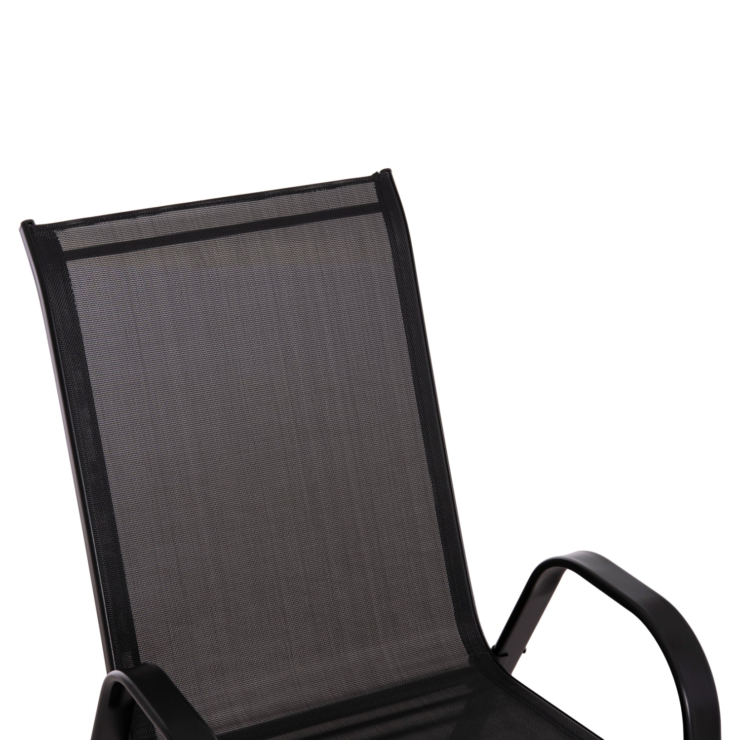 OUTDOOR ARMCHAIR LEON HM5000.43 BLACK METAL FRAME & TEXTILENE-4PCS SET- 55x70x91Hcm.