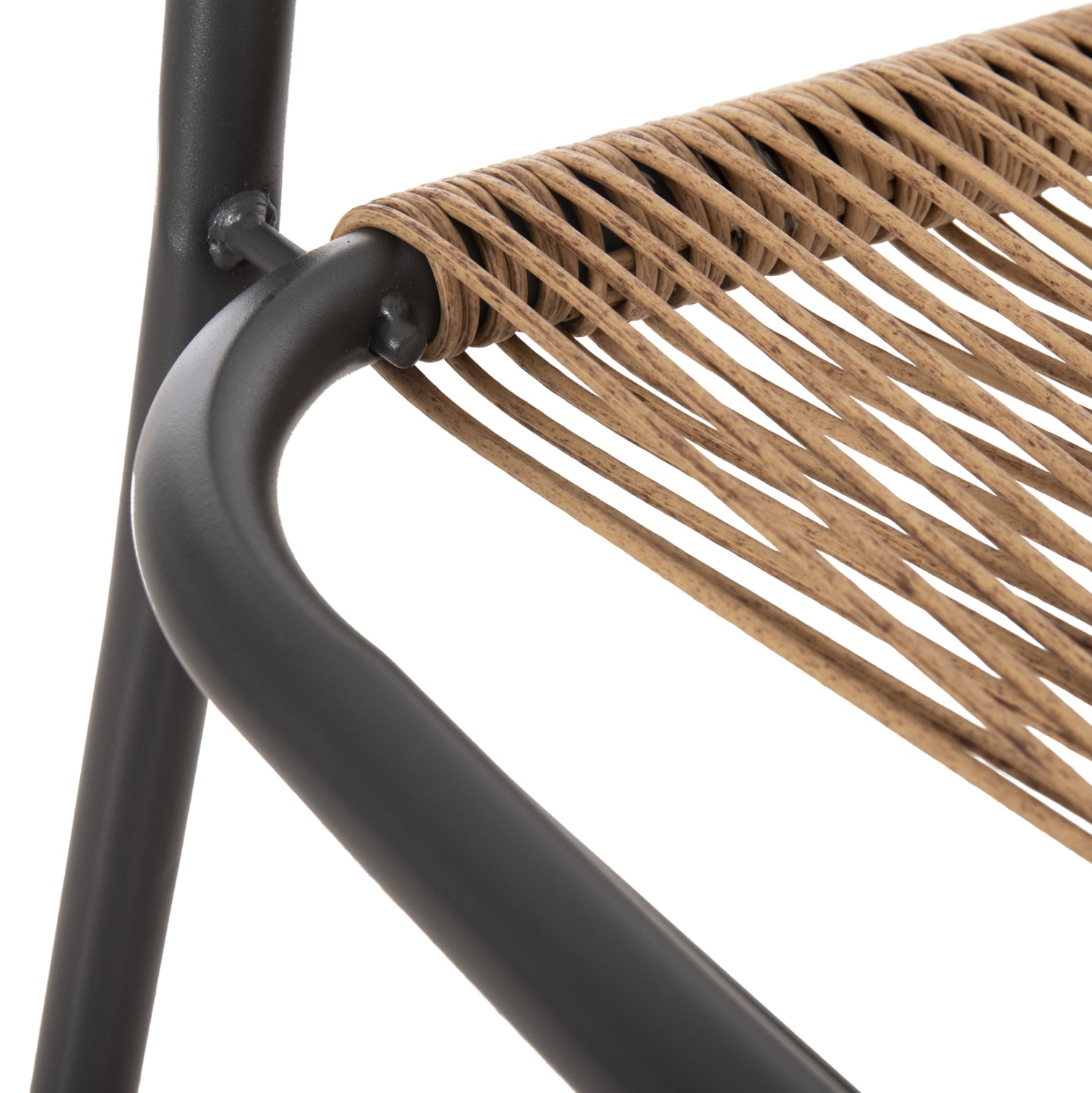OUTDOOR ARMCHAIR AVRIL HM5968.02 METAL IN GREY-SYNTHETIC RATTAN IN NATURAL 54.5x56x78H