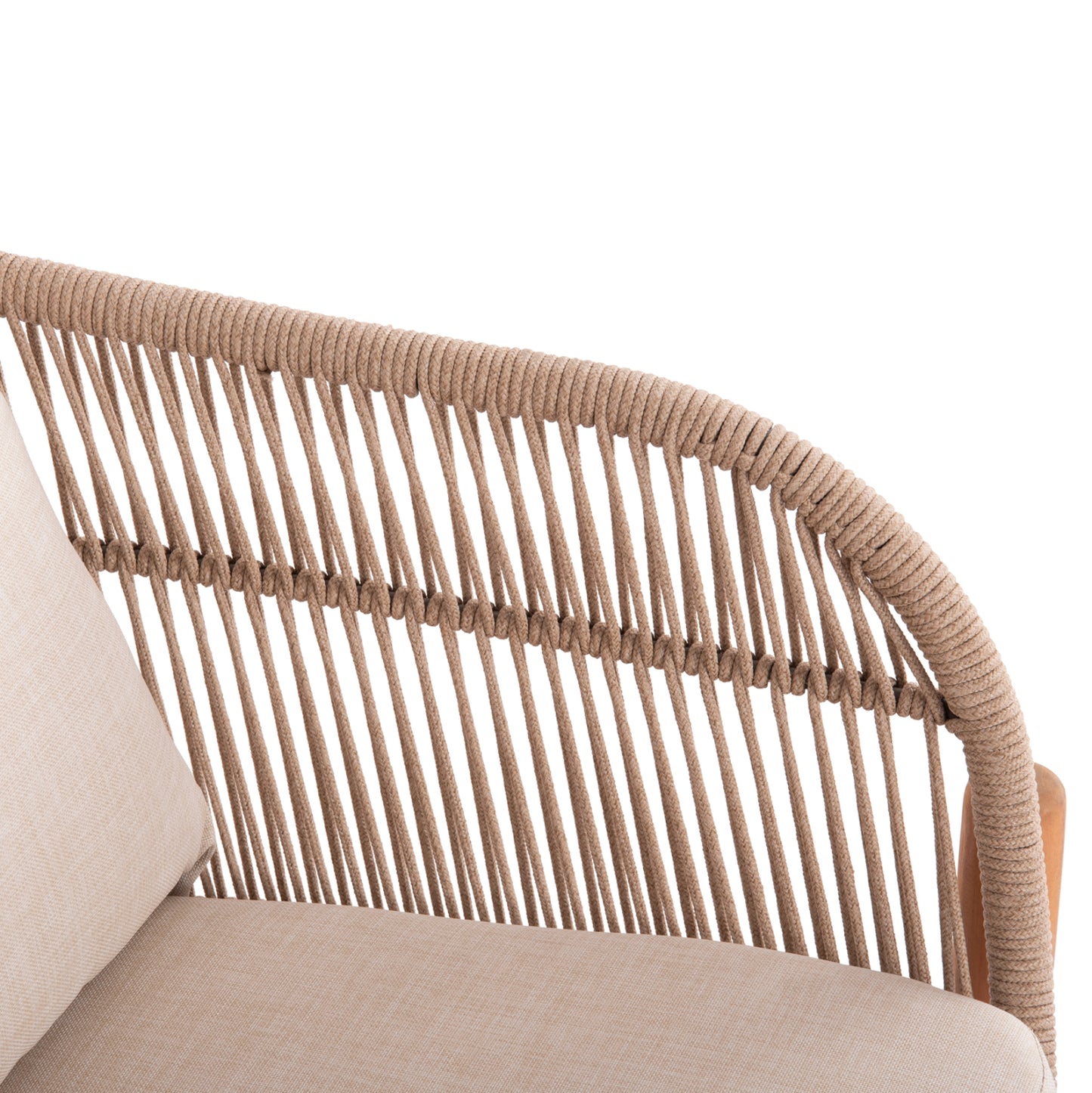 OUTDOOR LOUNGE ARMCHAIR SANJI HM6221 ACACIA WOOD-ALUMINUM-ROPE 88x78x68-75Hcm.