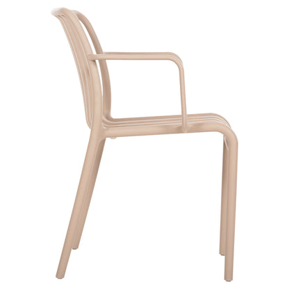 ARMCHAIR OUTDOOR CONVEE HM6105.04 POLYPROPYLENE IN CAPPUCCINO 55x56x79H cm.