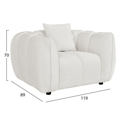 LOUNGE ARMCHAIR LYKKE HM3325.02 ECRU FABRIC 119x89x70Hcm