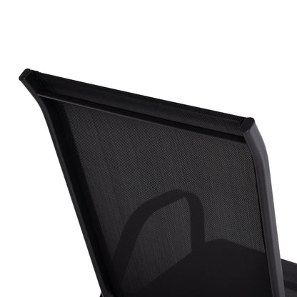 OUTDOOR ARMCHAIR LEON HM5000.03 BLACK METAL-BLACK TEXTILENE 55x77x95Hcm.