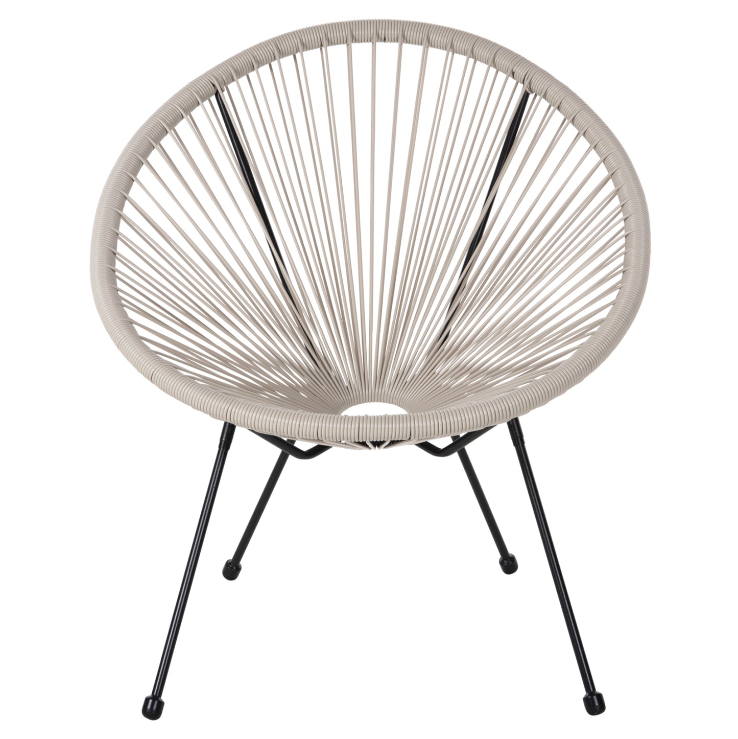 ARMCHAIR OUTDOOR NEST-TYPE ACAPULCO HM5872.03 BLACK METAL-SYNTHETIC RATTAN IN ECRU 71x72x80Hcm.