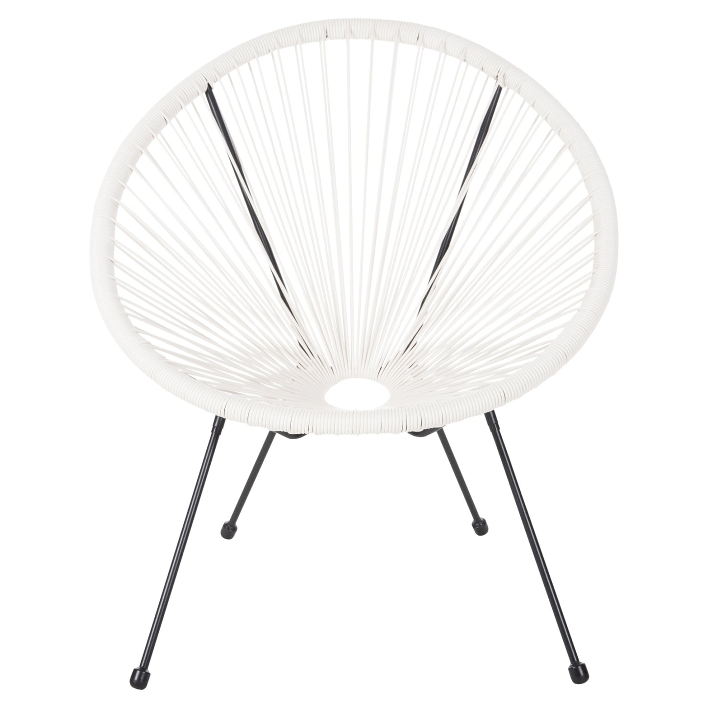 ARMCHAIR OUTDOOR NEST-TYPE ACAPULCO HM5872.12 BLACK METAL-SYNTHETIC RATTAN IN WHITE 71x72x80Hcm.