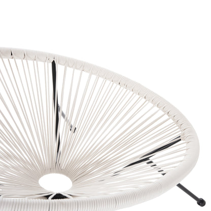 ARMCHAIR OUTDOOR NEST-TYPE ACAPULCO HM5872.12 BLACK METAL-SYNTHETIC RATTAN IN WHITE 71x72x80Hcm.