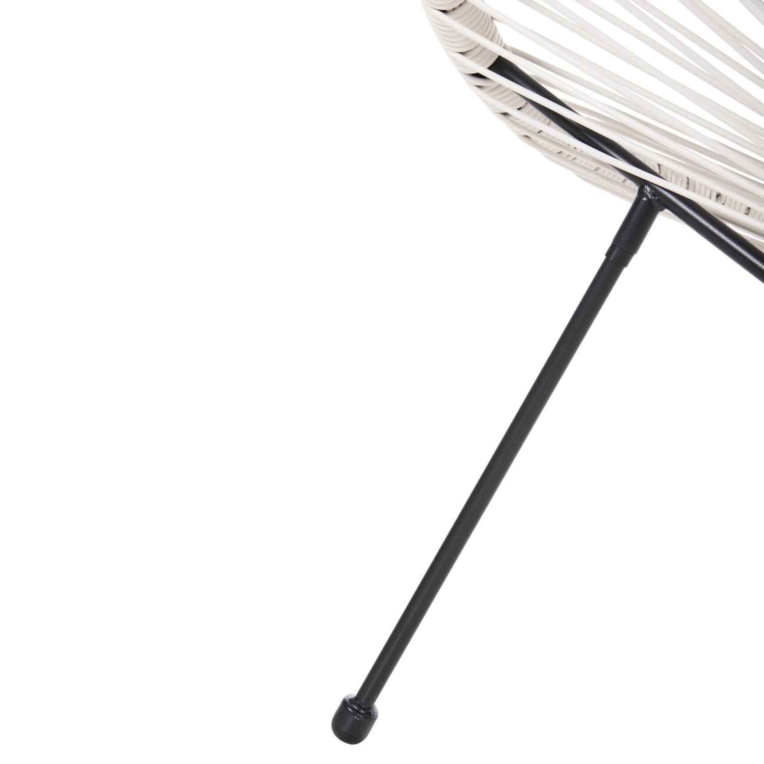 ARMCHAIR OUTDOOR NEST-TYPE ACAPULCO HM5872.12 BLACK METAL-SYNTHETIC RATTAN IN WHITE 71x72x80Hcm.