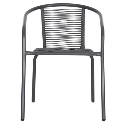 ARMCHAIR SWIFTER HM5969.01 METAL IN GREY-SYNTHETIC RATTAN IN GREY 54x61x75Hcm.
