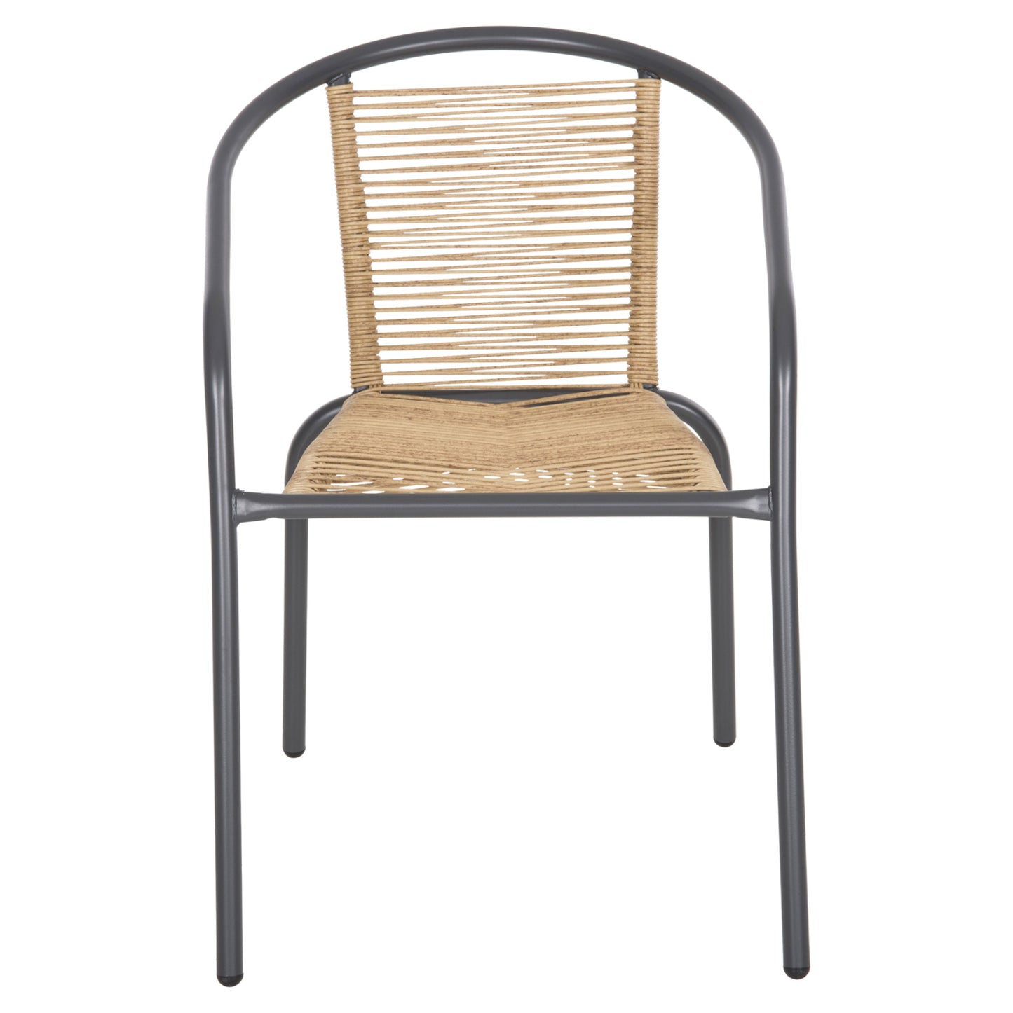 ARMCHAIR SWIFTER HM5969.02 METAL IN GREY-SYNTHETIC RATTAN IN NATURAL 54x61x75Hcm.