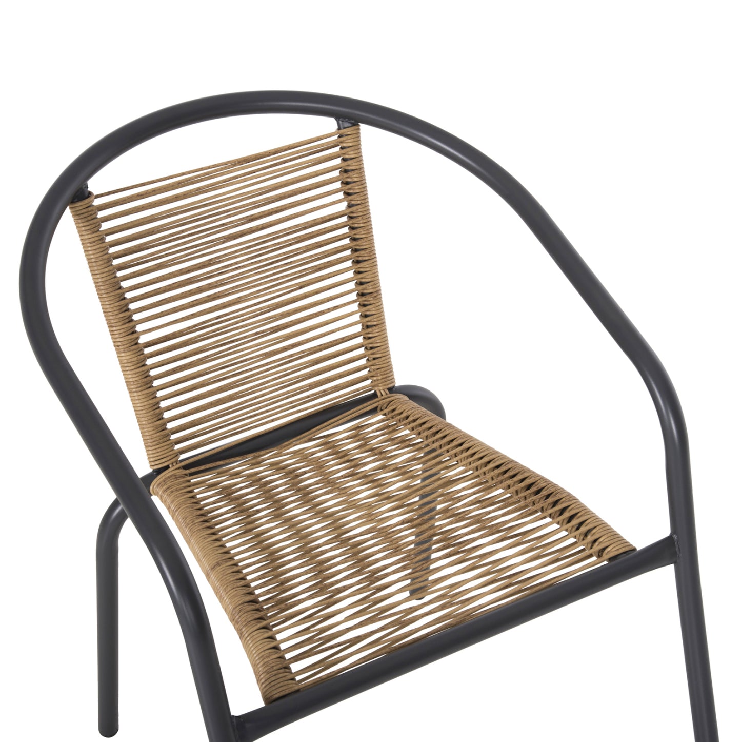 ARMCHAIR SWIFTER HM5969.02 METAL IN GREY-SYNTHETIC RATTAN IN NATURAL 54x61x75Hcm.