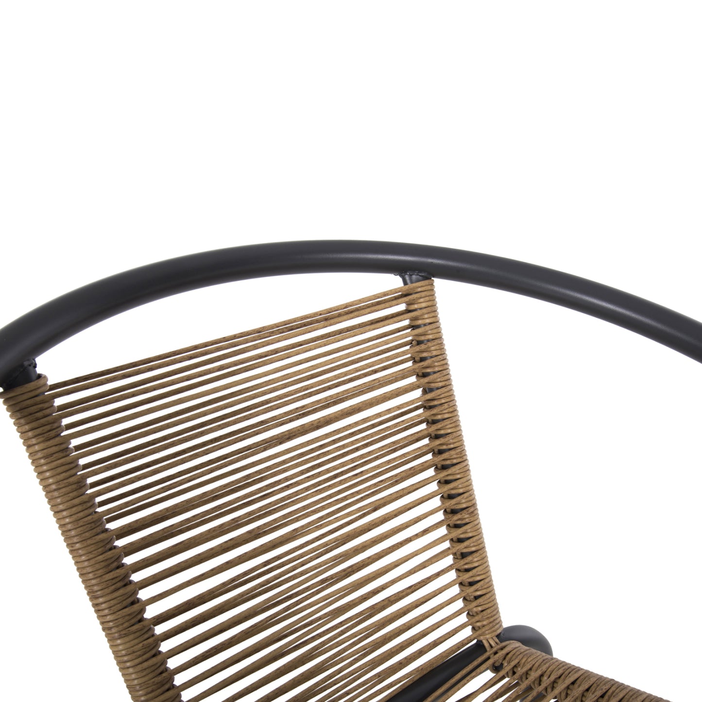 ARMCHAIR SWIFTER HM5969.02 METAL IN GREY-SYNTHETIC RATTAN IN NATURAL 54x61x75Hcm.