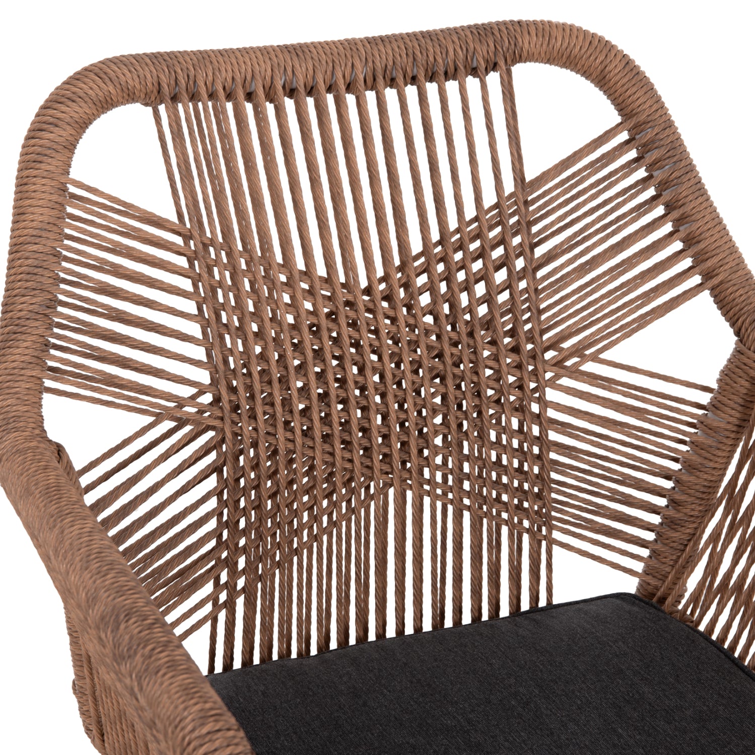 ARMCHAIR OUTDOORS TOPIN HM6048.01 ALUMINUM WHITE-P.E. RATTAN LIGHT BROWN-CUSHION GREY 58x60x83Hcm