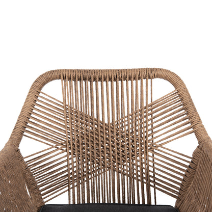 ARMCHAIR TOPIN HM6048.03 ALUMINUM ANTHRACITE-P.E. RATTAN BEIGE-CUSHION ANTHRACITE 57x65x84Hcm