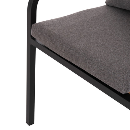 ARMCHAIR MAERLY HM6051.13 ANTHRACITE ALUMINUM AND CUSHIONS-P.E.RATTAN IN LIGHT BROWN 57x60x84Hcm.