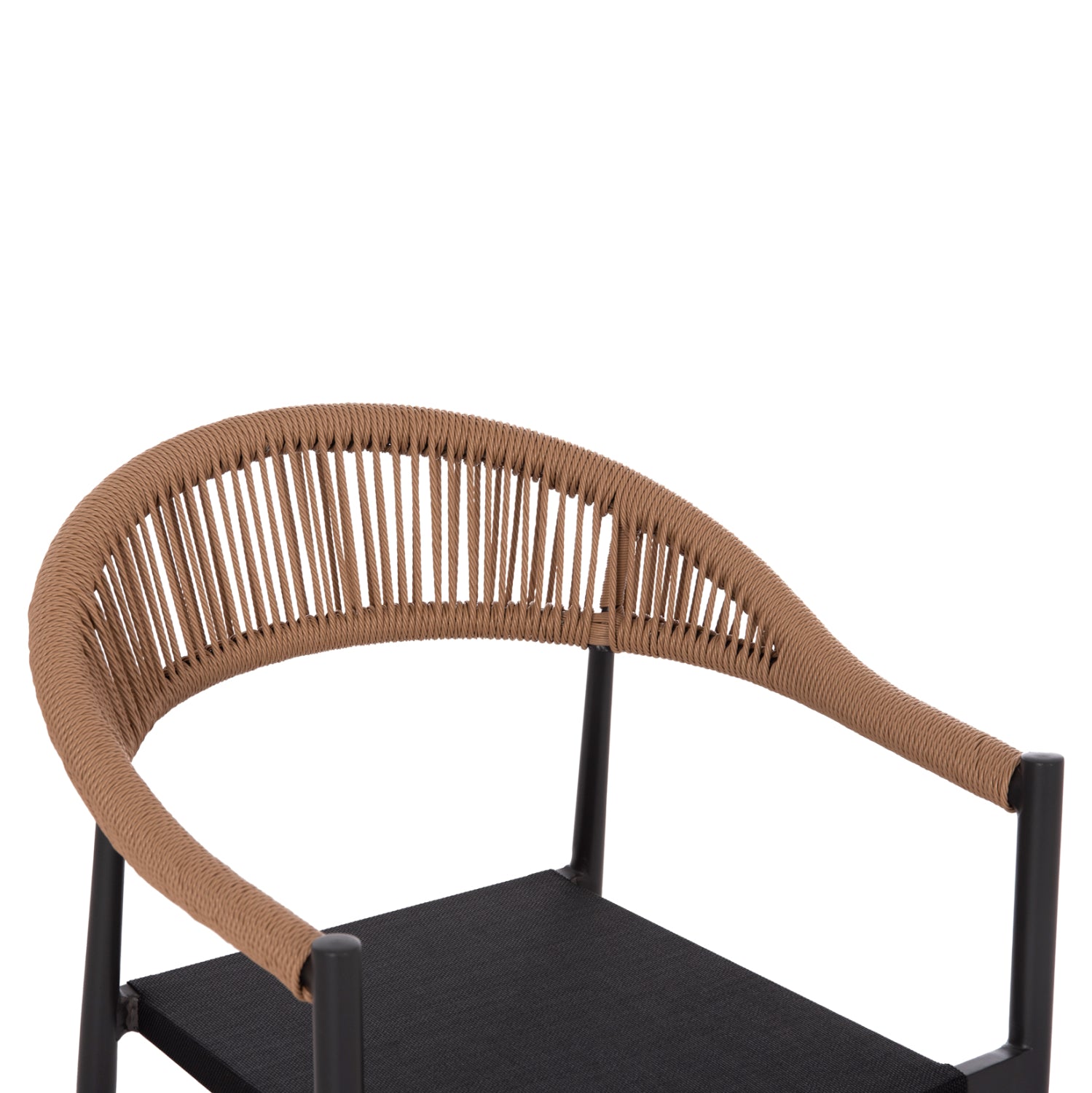 OUTDOOR DINING CHAIR BERG HM6284.02 ALUMINUM & TEXTILENE IN DARK GREY--P.E.TWISTED RATTAN 55x56x79Hcm.