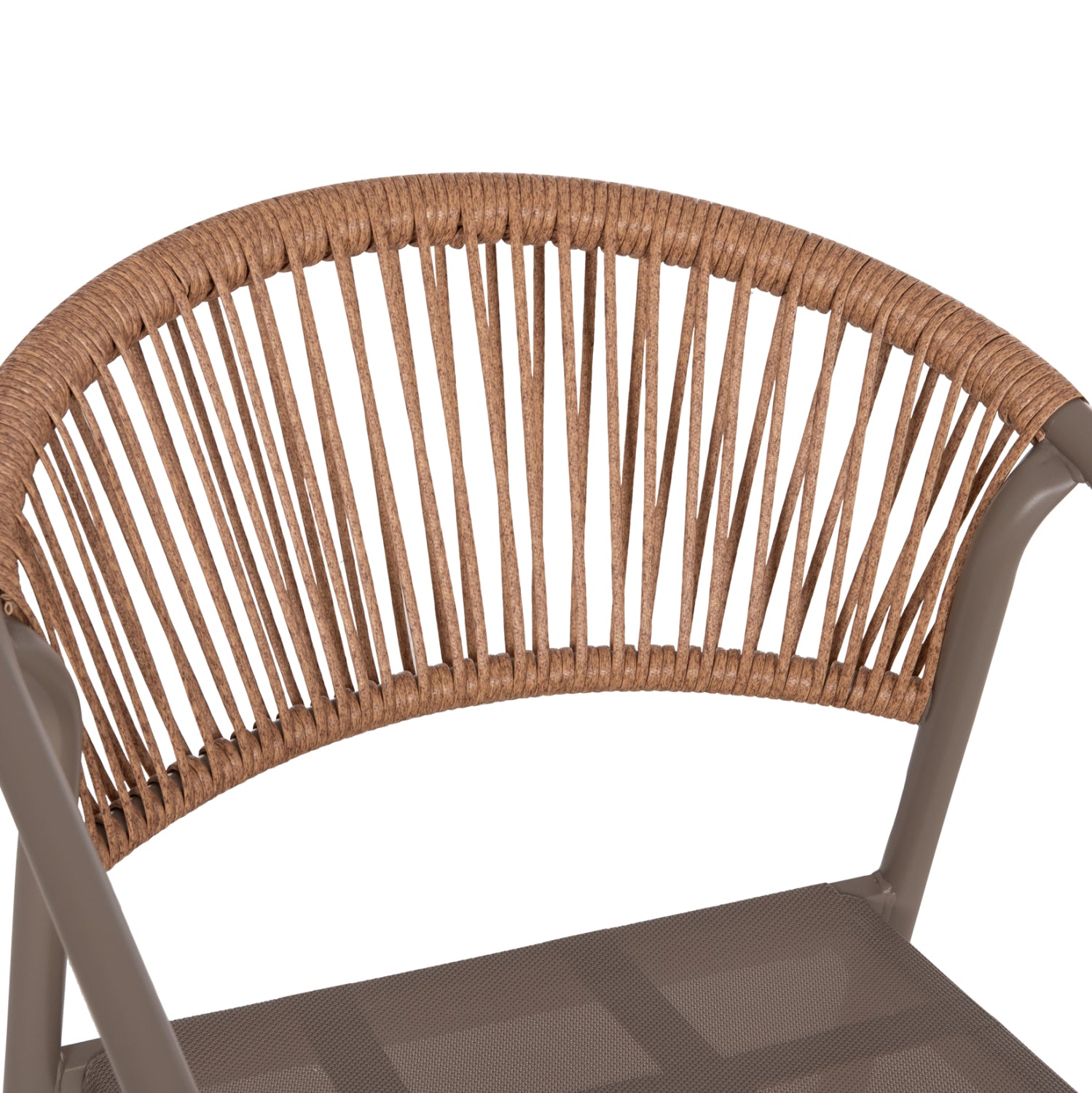 OUTDOOR ARMCHAIR HOMAN HM6430.04 METAL FRAME & TEXTILENE IN CHAMPAGNE--BEIGE P.E.RATTAN 53x58x75H