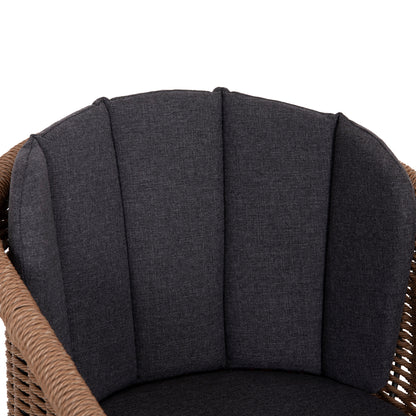 DINING CHAIR VICTUS HM6559.01 ALUMINUM & OLEFIN IN GREY--TWIST WICKER 60x62x76Hcm.