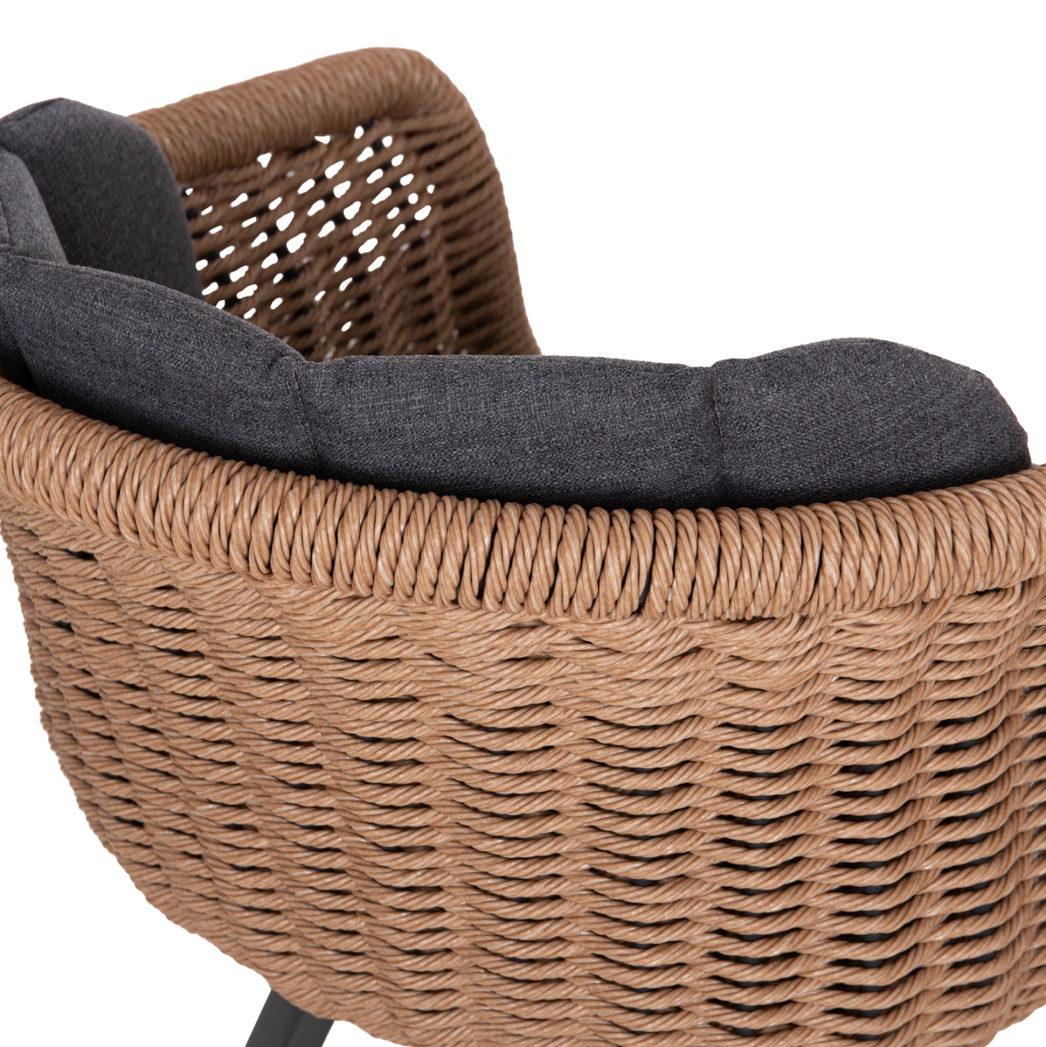 DINING CHAIR VICTUS HM6559.01 ALUMINUM & OLEFIN IN GREY--TWIST WICKER 60x62x76Hcm.