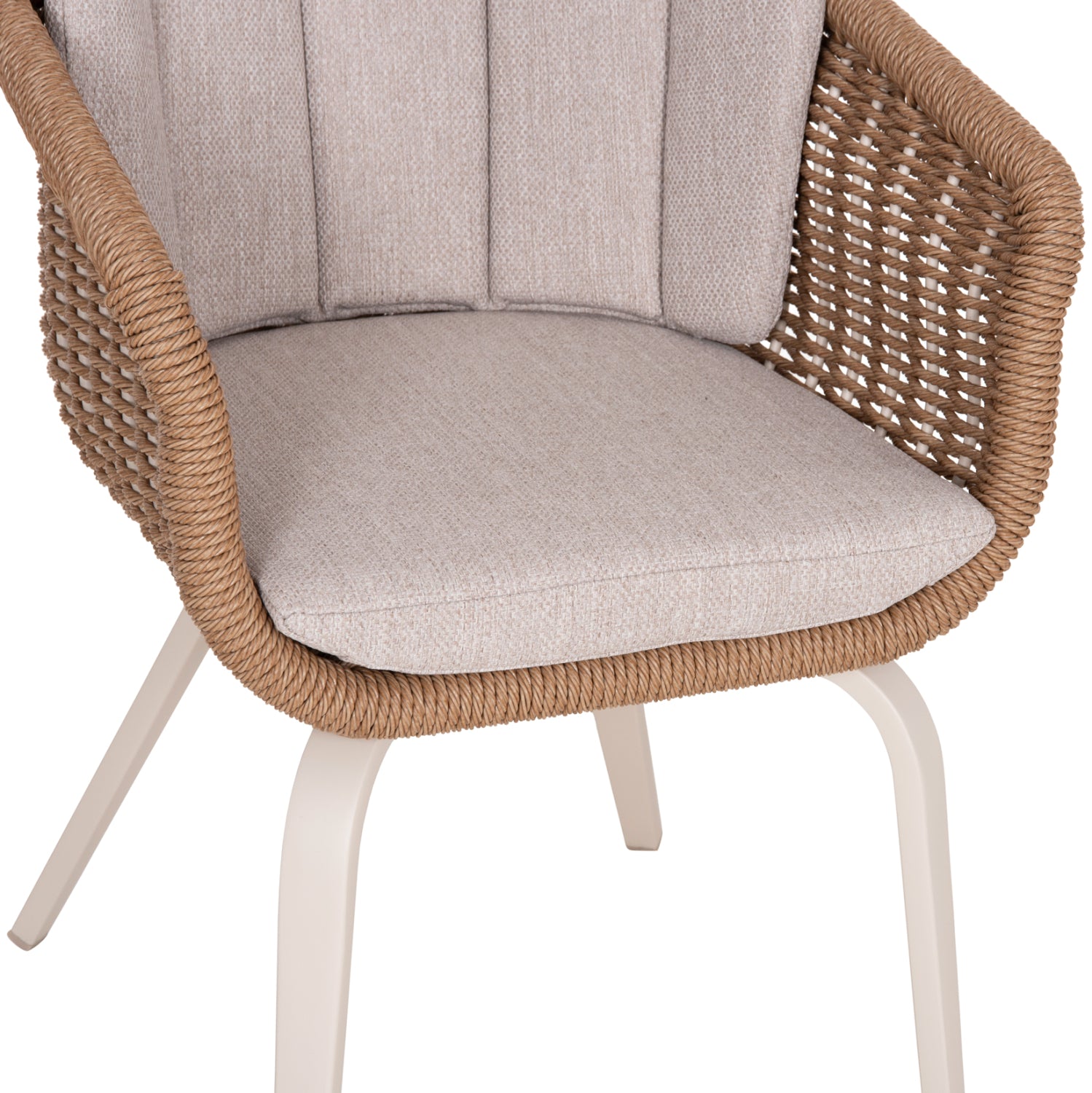 DINING CHAIR VICTUS HM6559.02 ALUMINUM & OLEFIN IN BEIGE--TWIST WICKER 60x62x76Hcm.