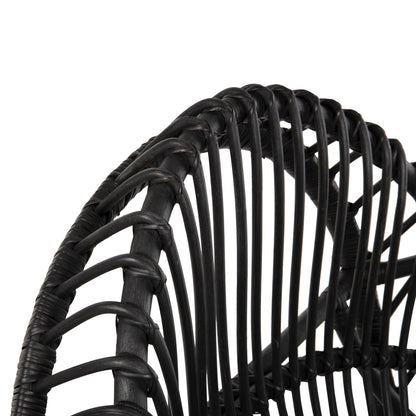 ARMCHAIR ENTROPY HM9840.03 NATURAL POLISHED RATTAN WITH CUSHION-BLACK 80x97x85Hcm.