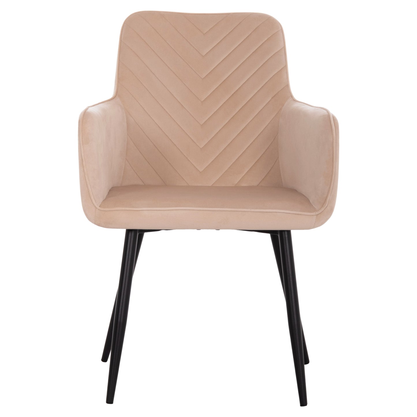 DINING ARMCHAIR LATRELL HM8582.05 ECRU VELVET & BLACK METAL LEGS 54x57x84Hcm.