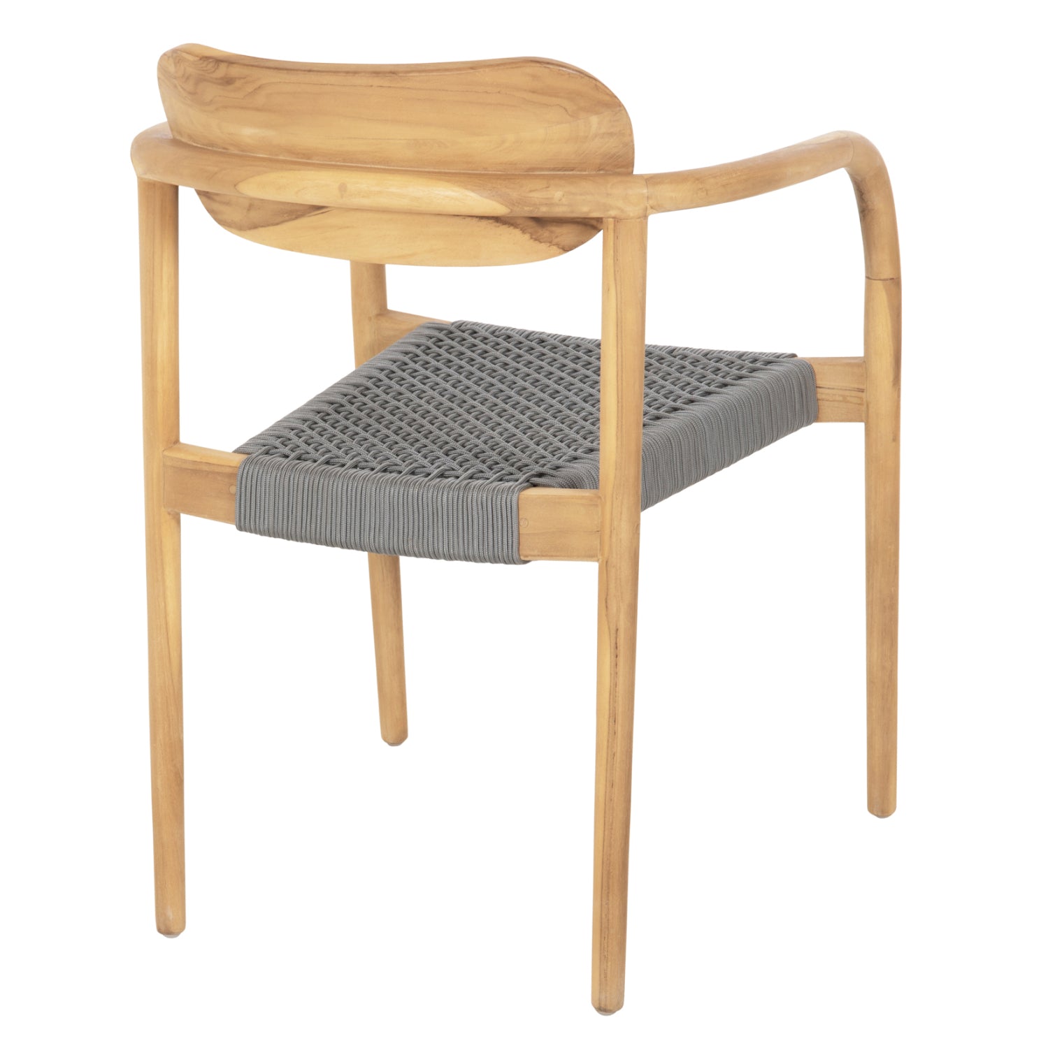 ARMCHAIR OSLO HM9636.08 TEAK WOOD IN NATURAL & GREY ROPE 55x54x80Hcm.