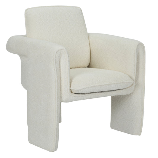 ARMCHAIR CRUSHER HM9681.04 WHITE BOUCLE FABRIC-METAL FRAME 82x78x87Hcm.