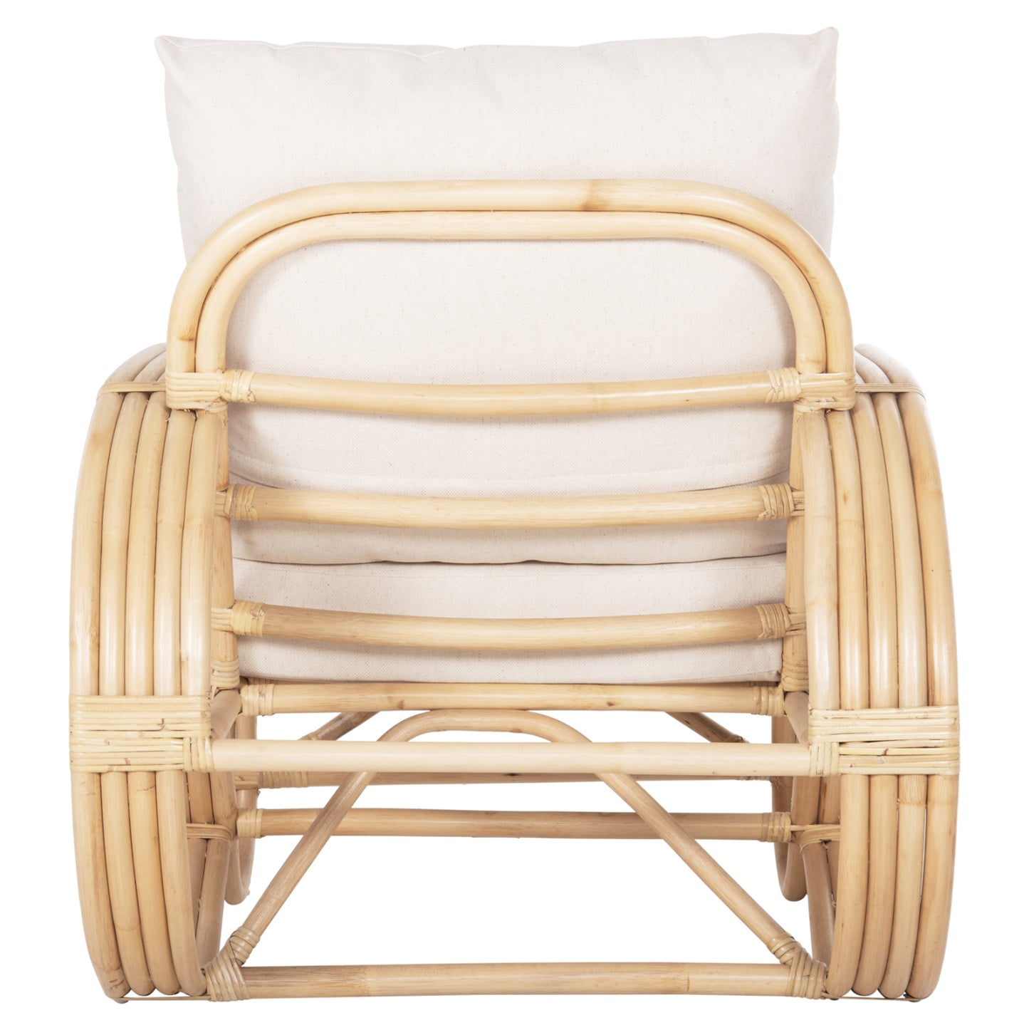 ARMCHAIR BARONESS HM9813 NATURAL RATTAN AND WHITE CUSHIONS 81x90x92Hcm.
