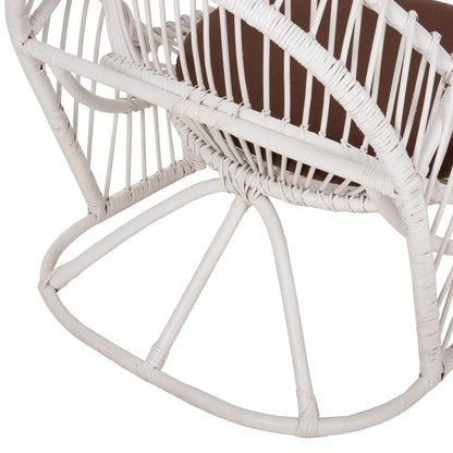 ARMCHAIR ENTROPY HM9840.02 RATTAN IN WHITE-BROWN CUSHION 80x97x85Hcm.
