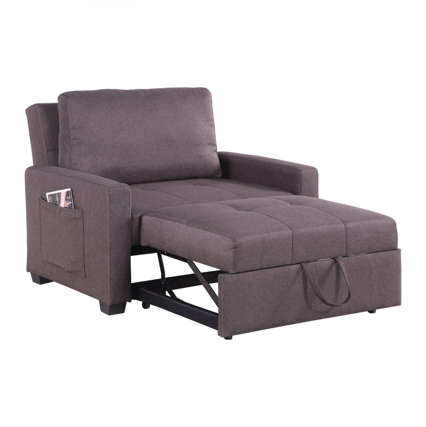 ARMCHAIR-BED KANNA HM3083.01 BROWN FABRIC 112x96x85Hcm