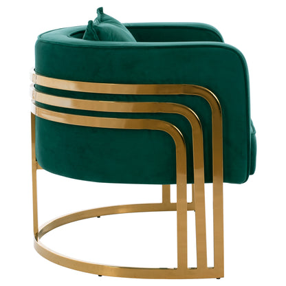 TIANA ARMCHAIR WITH GOLD METAL FRAME AND LOW BACK IN A SEMI-CIRCULAR ARRANGEMENT HM8738.03