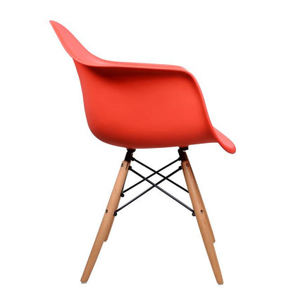 Armchair with wooden legs and red seat Mirto HM005.04 64x60x81 cm