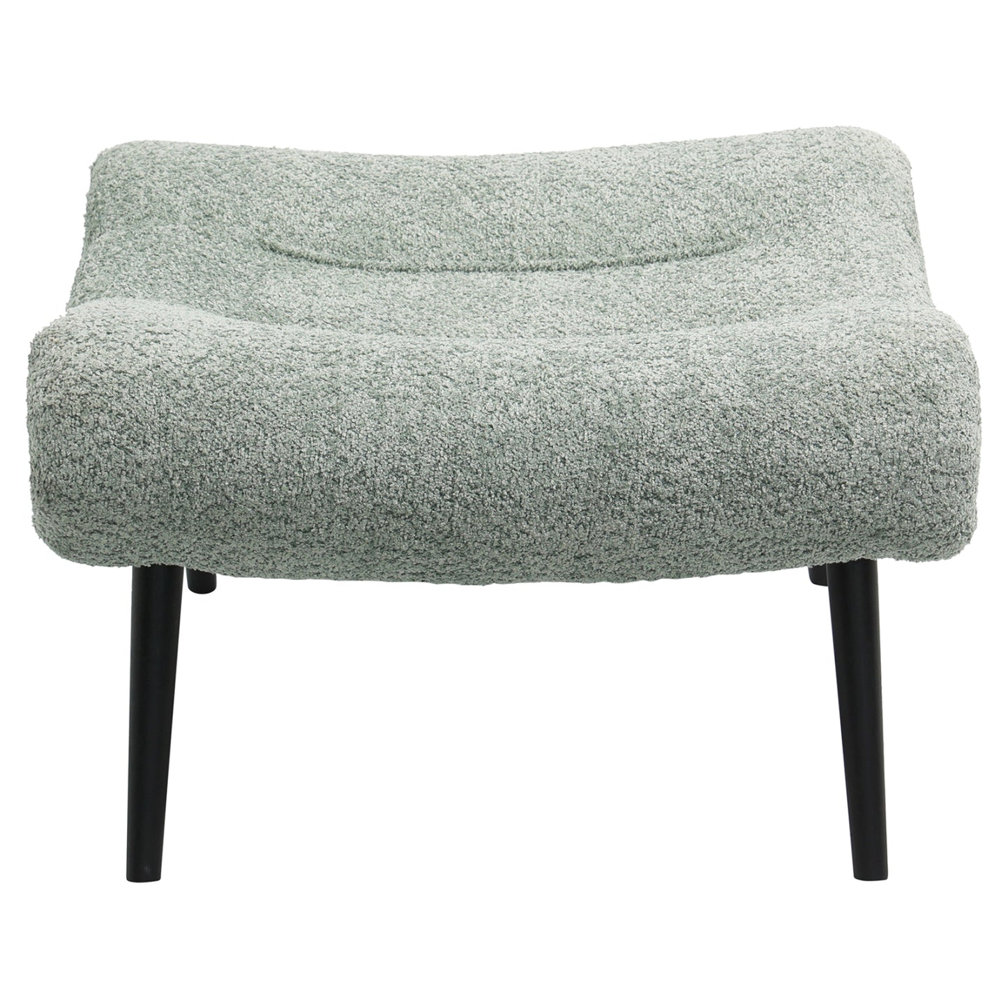 LOUNGE ARMCHAIR WITH FOOTREST BRYM HM10929.05 PISTACHIO GREEN BOUCLE FABRIC-BLACK LEGS 97x80x100Hcm.