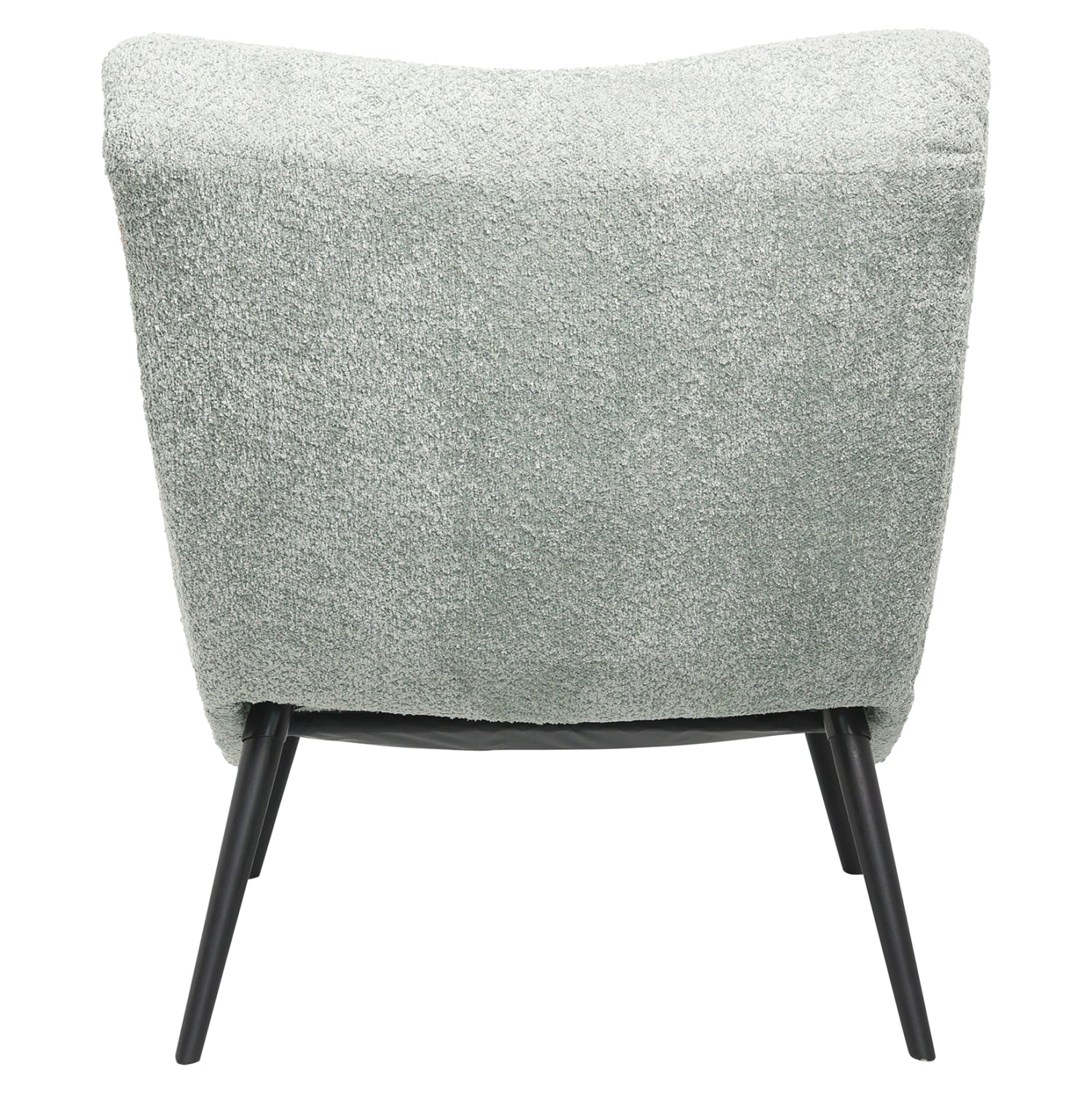 LOUNGE ARMCHAIR WITH FOOTREST BRYM HM10929.05 PISTACHIO GREEN BOUCLE FABRIC-BLACK LEGS 97x80x100Hcm.