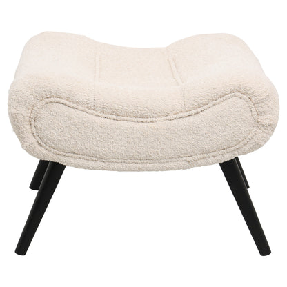 LOUNGE ARMCHAIR WITH FOOTREST BRYM HM10929.06 ECRU BOUCLE FABRIC-BLACK LEGS 97x80x100Hcm.
