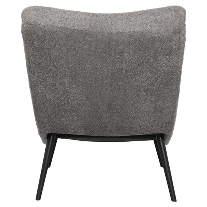 LOUNGE ARMCHAIR WITH FOOTREST BRYM HM10929.11 GREY BOUCLE FABRIC-BLACK LEGS 97x80x100Hcm.
