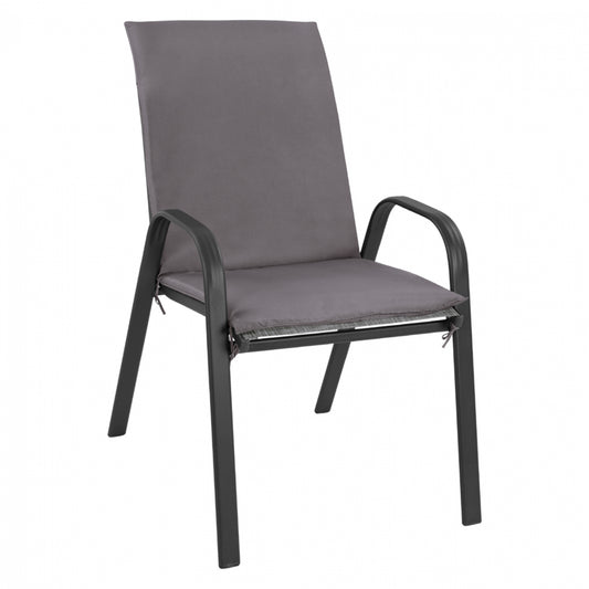 Armchair Leon Metallic grey withgrey pillow HM10573.01 54x70x93 cm.