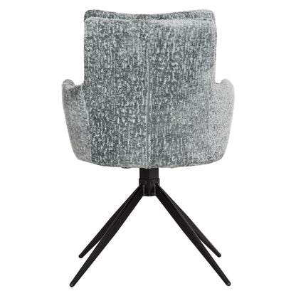 DINING ARMCHAIR SWIVEL BLANS HM9942.03 MINT BOUCLE FABRIC-METAL LEGS 62x60x90Hcm.
