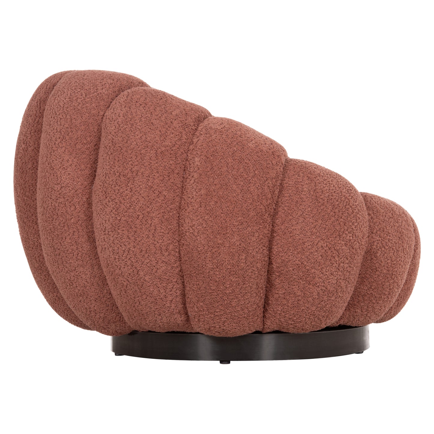 ARMCHAIR SWIVEL GRYMM HM9601.02 PINK BOUCLE-BLACK METAL BASE 95x92x68Hcm.