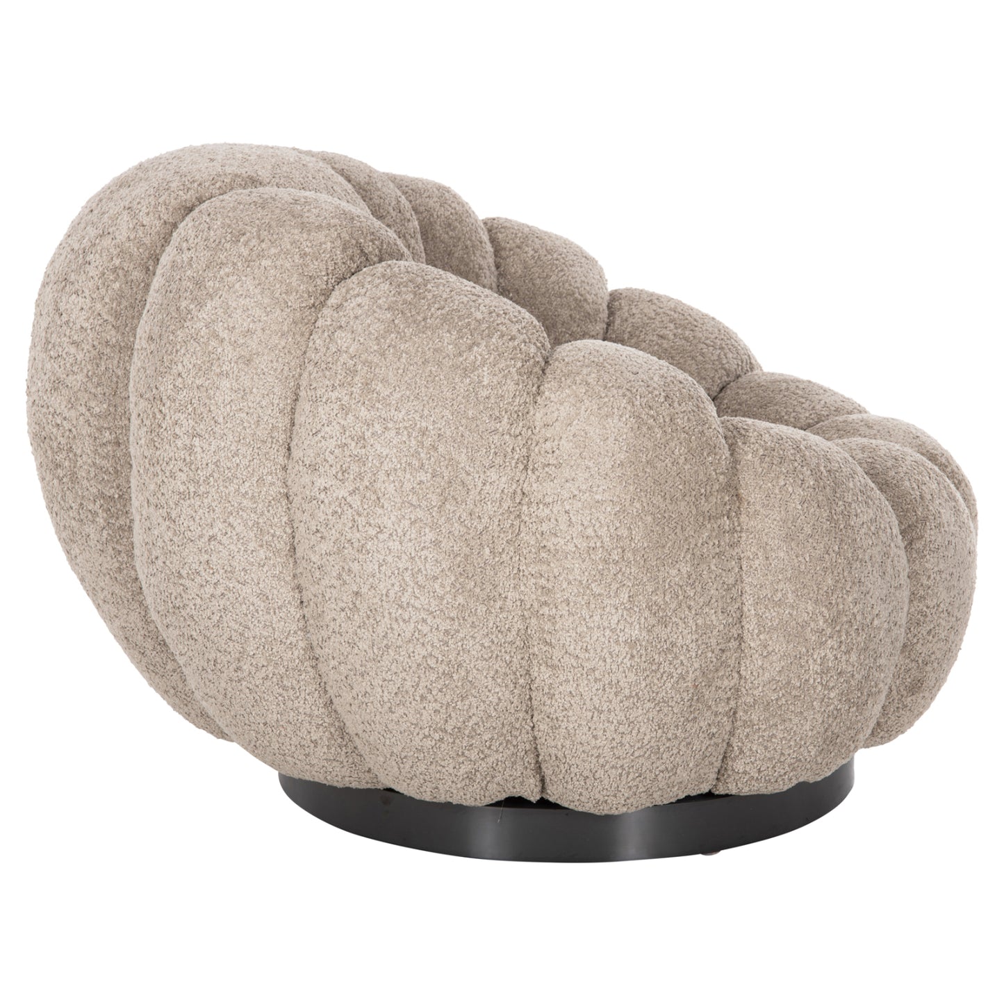 ARMCHAIR SWIVEL GRYMM HM9601.08 BROWNISH BEIGE BOUCLE-BLACK METAL BASE 95x92x68Hcm.