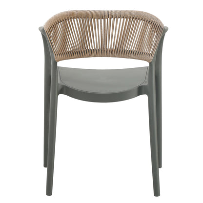 ARMCHAIR POLYPROPYLENE EVA HM6155.05 OLIVE GREEN-- BEIGE PP ROPE 56.5x53x80Hcm.