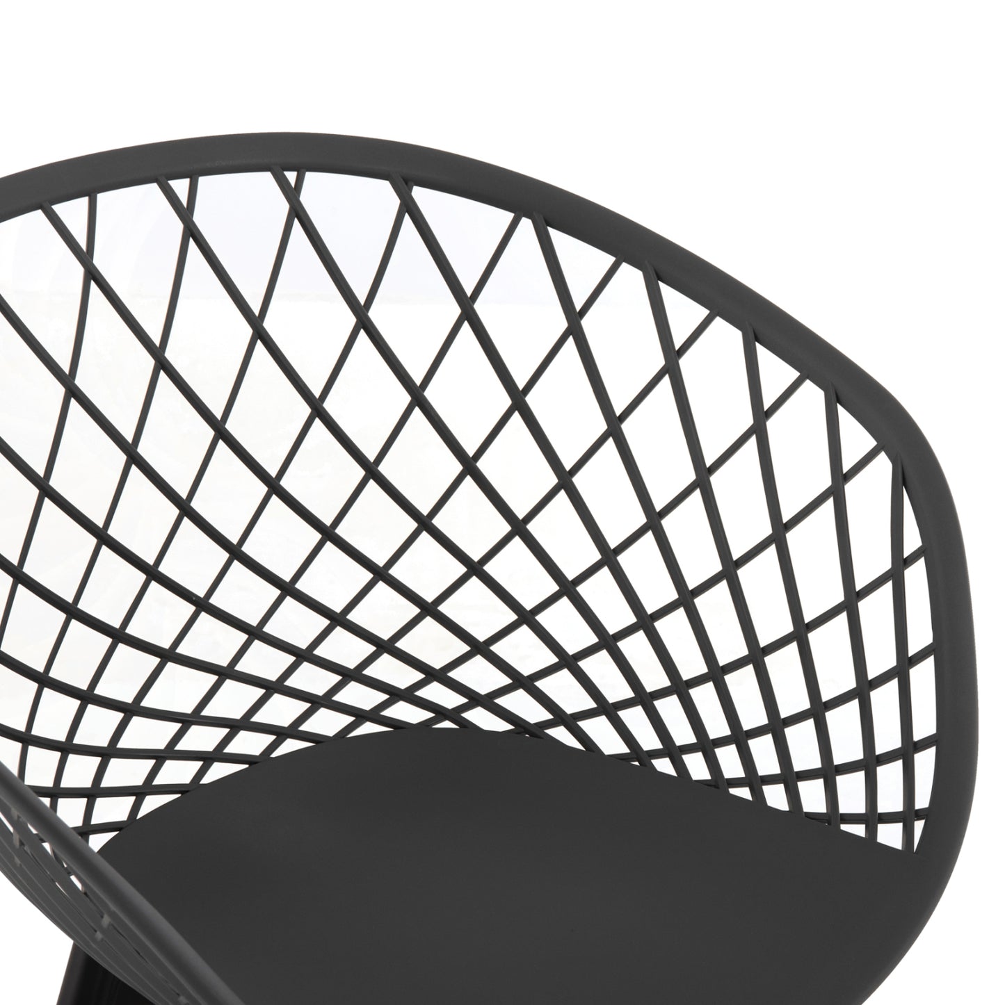 ARMCHAIR ARIADNE HM8001.30 GREY POLYPROPYLENE-BLACK METAL LEGS 63x56x80Hcm.
