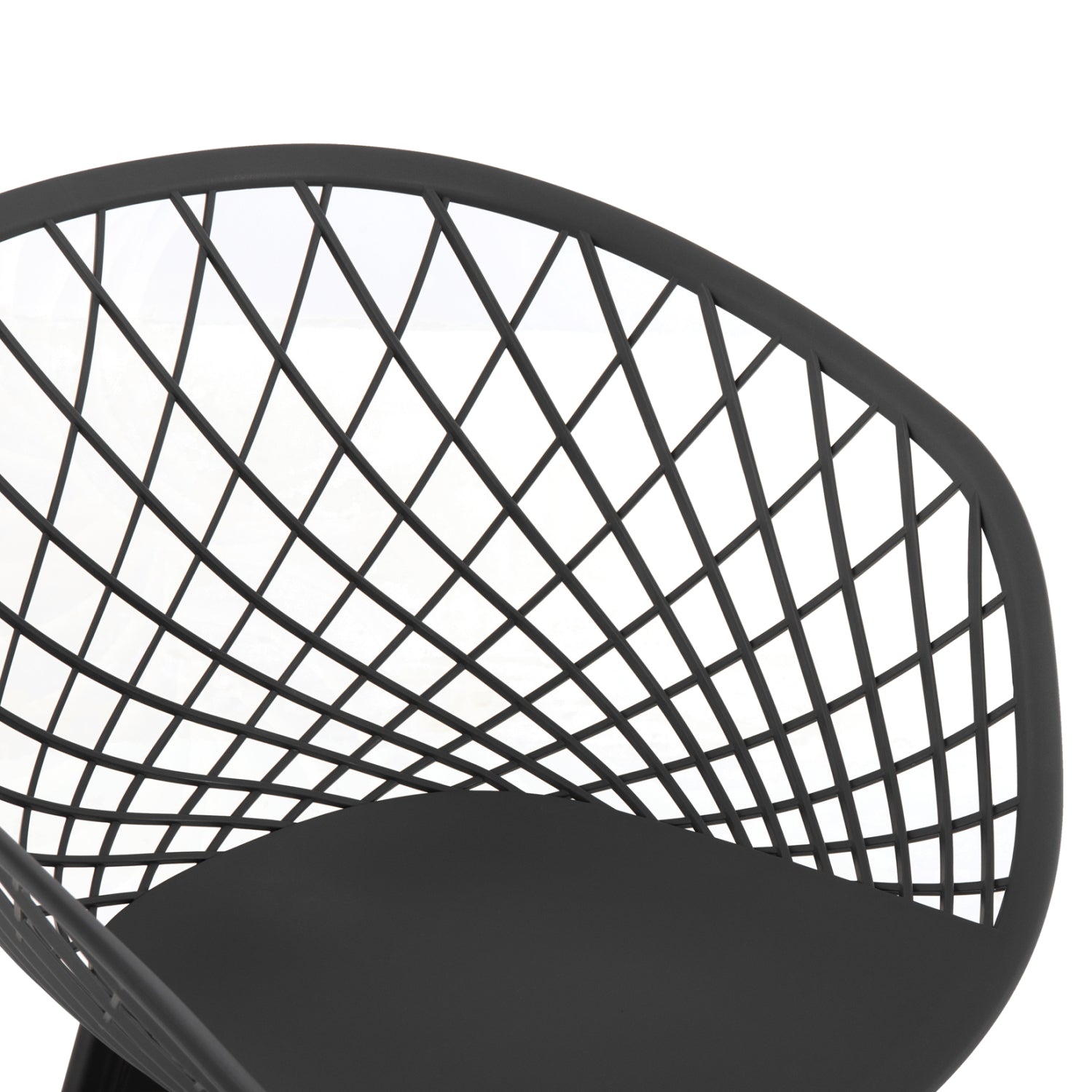 ARMCHAIR ARIADNE HM8001.30 GREY POLYPROPYLENE-BLACK METAL LEGS 63x56x80Hcm.