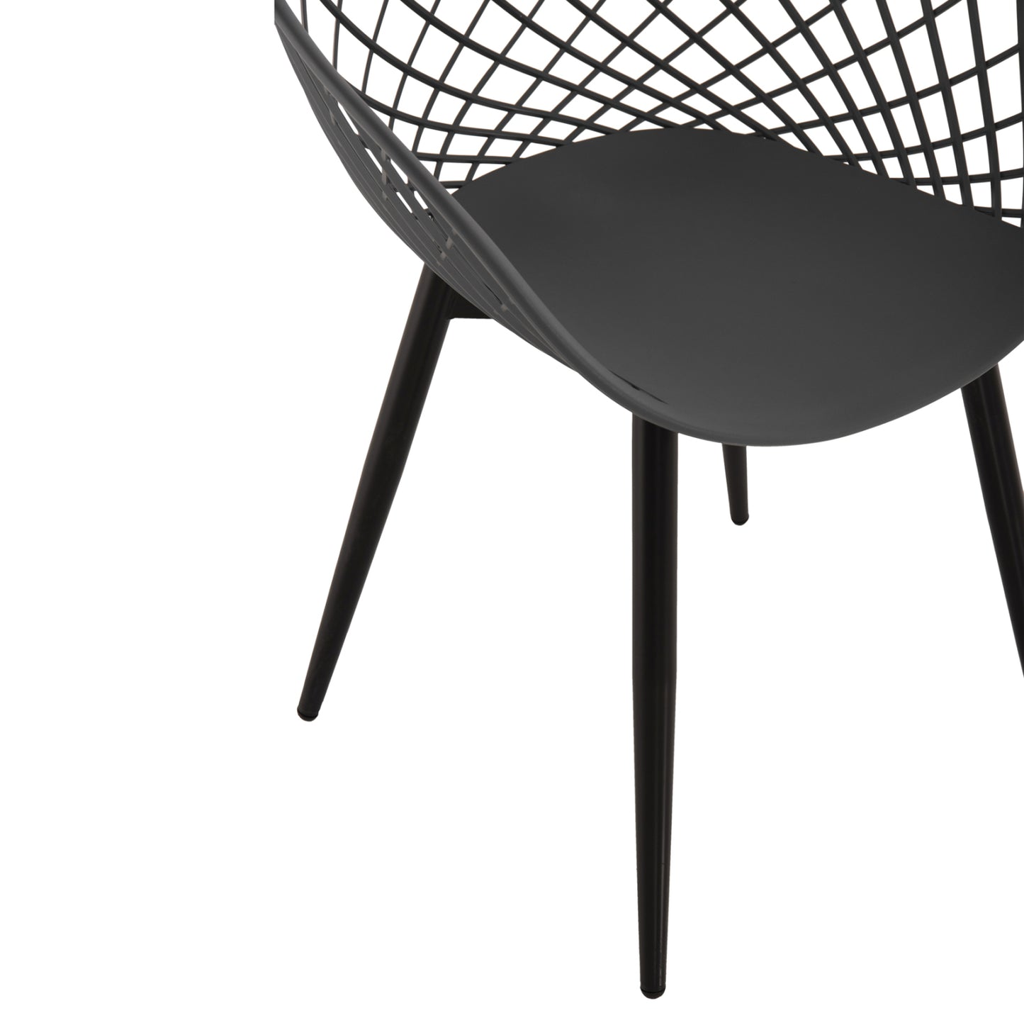 ARMCHAIR ARIADNE HM8001.30 GREY POLYPROPYLENE-BLACK METAL LEGS 63x56x80Hcm.