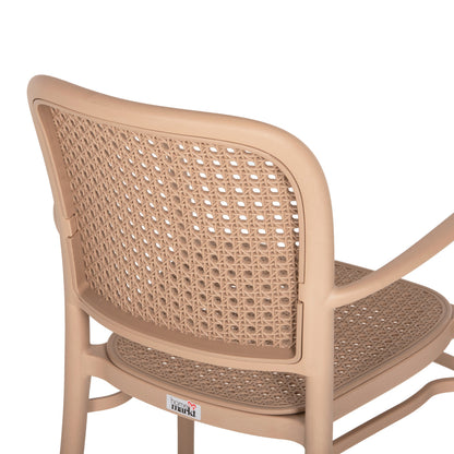 ARMCHAIR POLYPROPYLENE FLOW HM5938.03 CAPPUCCINO 55x53x86Hcm.